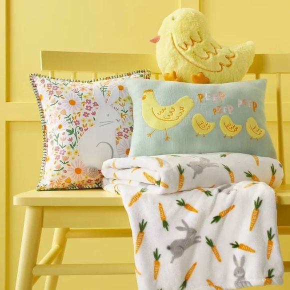 Chick Shaped Easter Throw Pillow Yellow - Picture 3 of 3